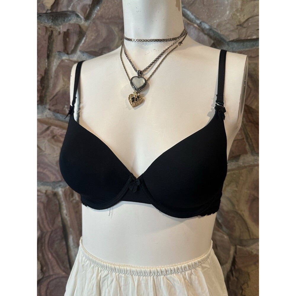 Felina Black  puch up‎ Bra Underwire 34D Soft Jersey Everyday Basic